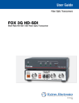 Extron electronics FOX 3G HD-SDI User guide