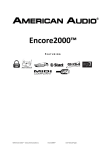 American Audio encore2000 User manual