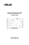 Asus XONAR ESSENCE STX - Sound Card - 192 kHz User manual