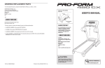 ProForm 450 Cx Treadmill User`s manual