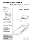 Pro-Form PFTL11012.0 Specifications