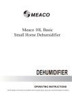 Meaco 10L small home dehumidifier Operating instructions