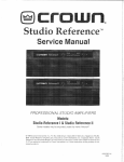 Crown Studio Reference I Service manual