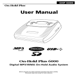 Digital Flash Memory MP3 On-Hold User manual