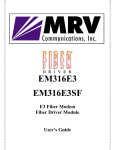 MRV Communications EM316E3SF User`s guide