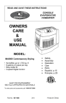 MoistAir MA0800 Owner`s manual