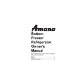 Amana Deepfreeze Owner`s manual