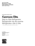 Sears Kenmore Elite Side by Side Refrigerator Use & care guide