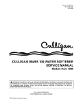 Culligan Mark 100 Service manual