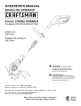 Craftsman 138.74544 Operator`s manual