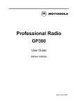 Motorola GP380 User guide