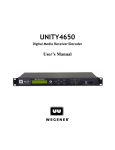 Wegener Unity 4650 User`s manual