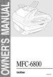 Brother MFC-6800 Owner`s manual