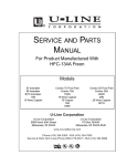 U-Line 29R Service manual