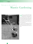 Mantis Tiller/Cultivator Specifications