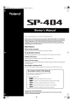 Roland SP-404 Owner`s manual