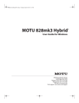 MOTU 828mk3 User guide