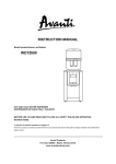 Avanti WDTZ000 Instruction manual