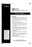 Roland HP-7 Owner`s manual
