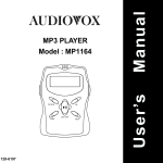Audiovox MP1164 - MP 64 MB Digital Player User manual