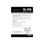 Boss OC-20G Owner`s manual