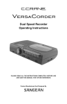 C. Crane VersaCorder Dual Speed Recorder Operating instructions