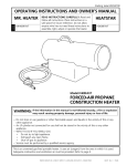 Mr. Heater MH400FAVT Operating instructions