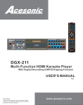 Acesonic DGX-211 User`s manual