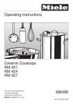 Miele KM427 Operating instructions