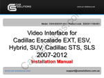 Cadillac 2007 Escalade Installation manual