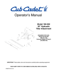 Cub Cadet 190-002 Operator`s manual