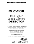 Whistler RLC-IOO Owner`s manual