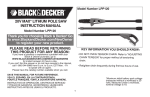 Black & Decker LPP120 Instruction manual