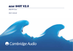 Cambridge Audio Azur 640T User`s manual