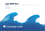 Cambridge Audio 540R User`s manual