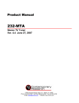 Contemporary Research 232-MTA Product manual