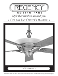 Regency Fan Strasburg Owner`s manual