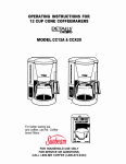 Mr. Coffee CCX20 Operating instructions