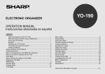 Sharp YO-190P Specifications