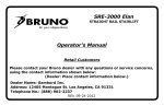 Bruno SRE-3000 Elan Operator`s manual