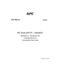 APC UXI 1000 User manual