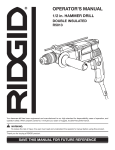 RIDGID R5013 Operator`s manual