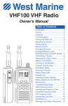 West Marine VHF200 Owner`s manual