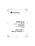 Motorola MD480 User`s guide
