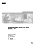 Cisco MGC Node Manager Installation guide