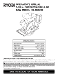 Ryobi RY6200 Operator`s manual