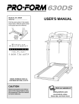 ProForm 630DS 831.299254 User`s manual