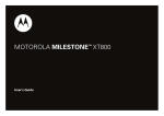 Motorola MILESTONE XT800 User`s guide
