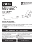 Ryobi P2101 Operator`s manual