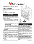Monessen Hearth HDV500NV/PV Operating instructions